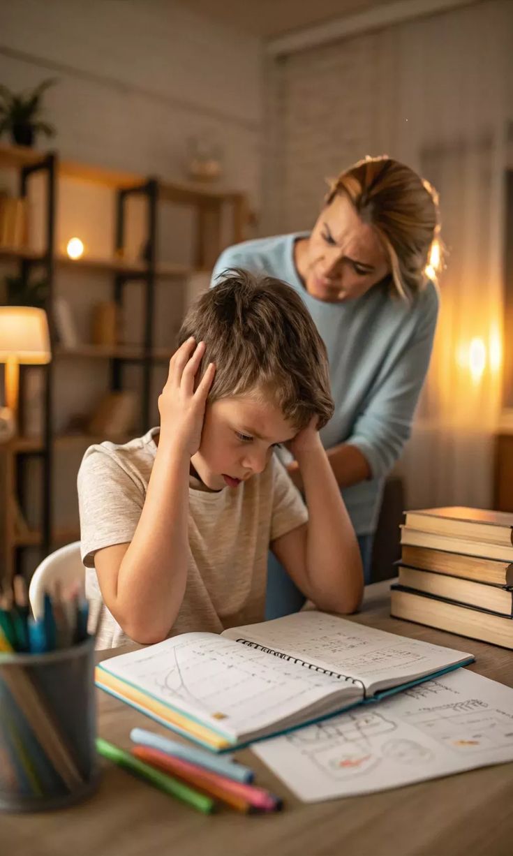 Mãe esgotada e preocupada